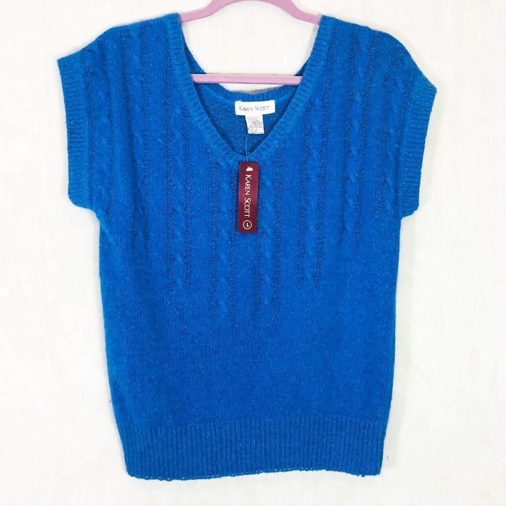 Cozy Soft Lg NWT Sweater Vest Top Blue Purple